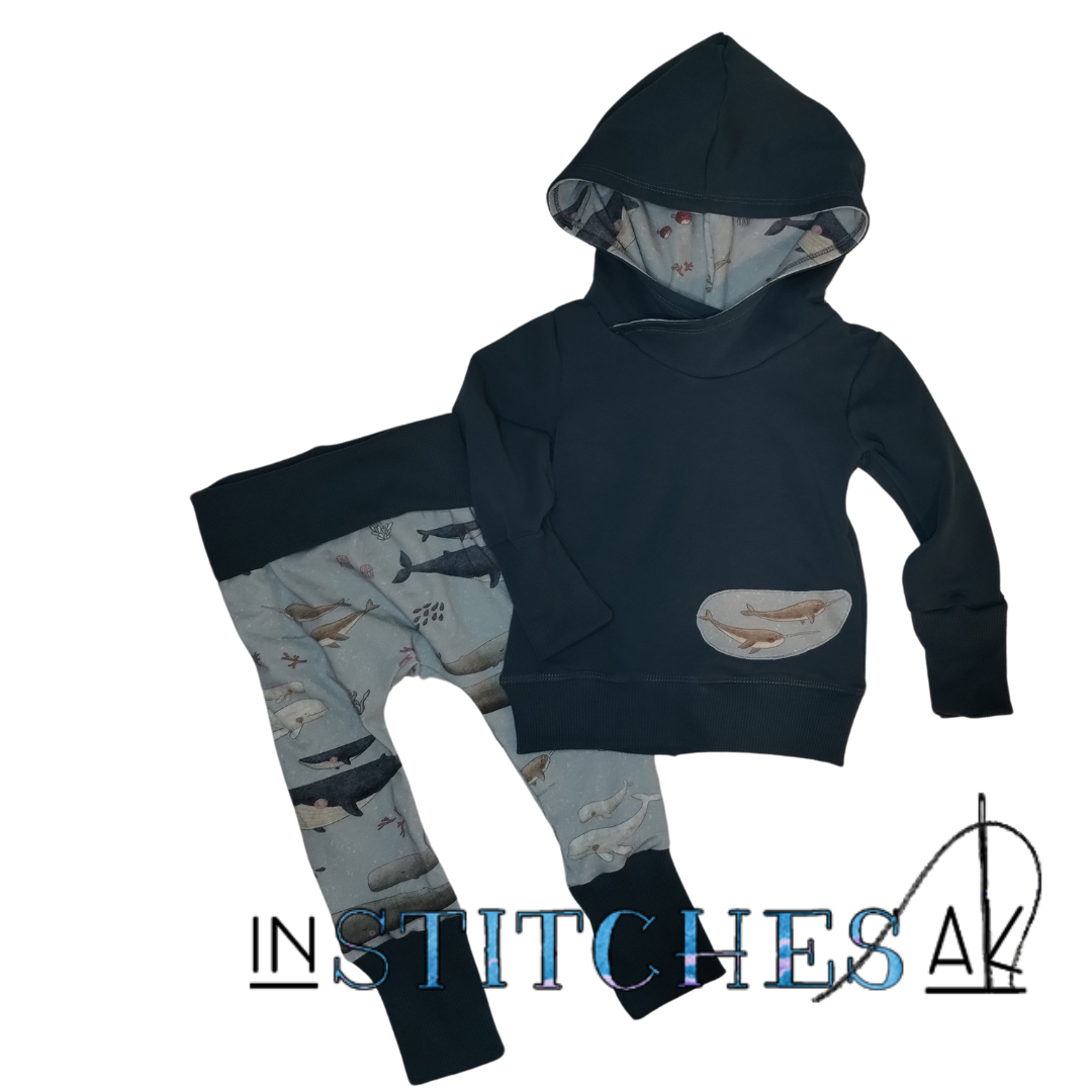 “Whale-y” Cute - Grow With Pants and Hoodies - Multiple Sizes