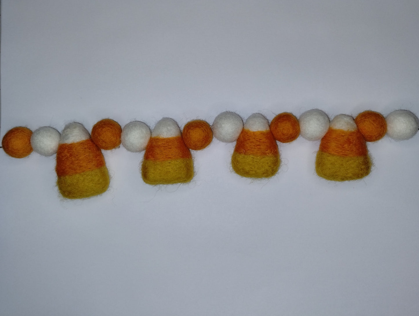 Candy Corn Felted Wool Garland - 3.5 ft