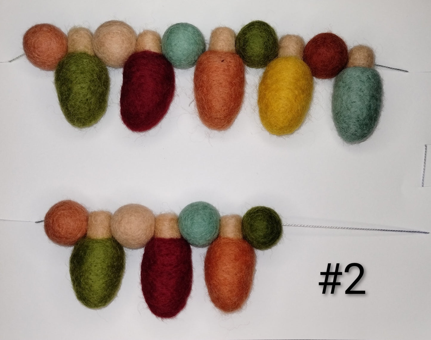 Christmas Felted Wool Garland - 4 ft
