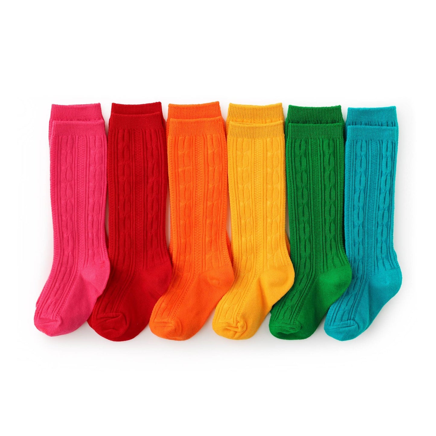 Cable Knit Knee High Socks - Brights Collection - Little Stocking Co