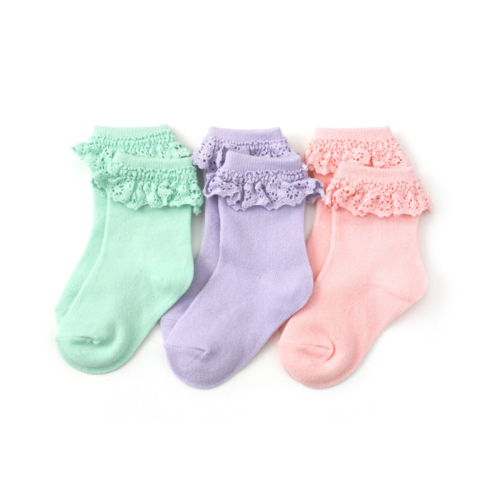 Tea Party Midi Lace Socks - 3 pack - Little Stocking Co