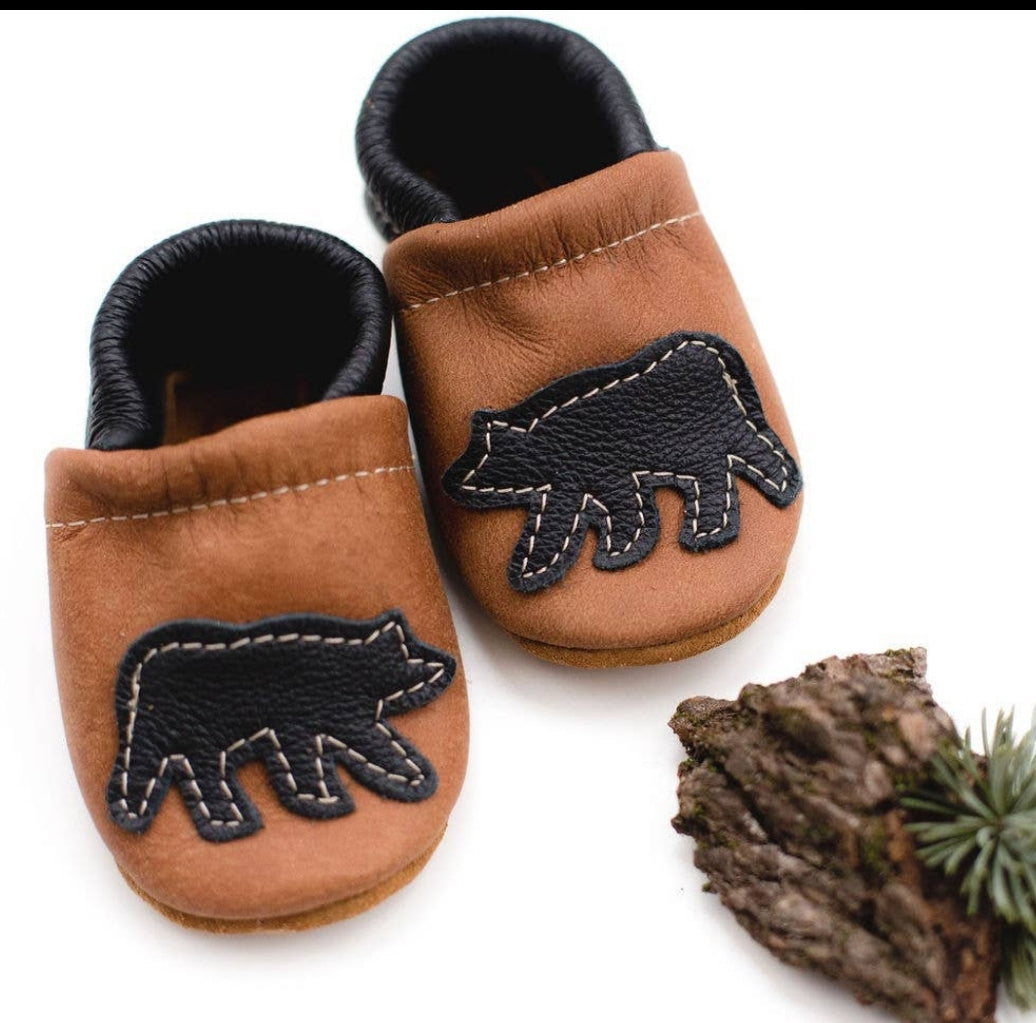 Starry Knight Designs - Black Bears on Sienna - Multiple Sizes