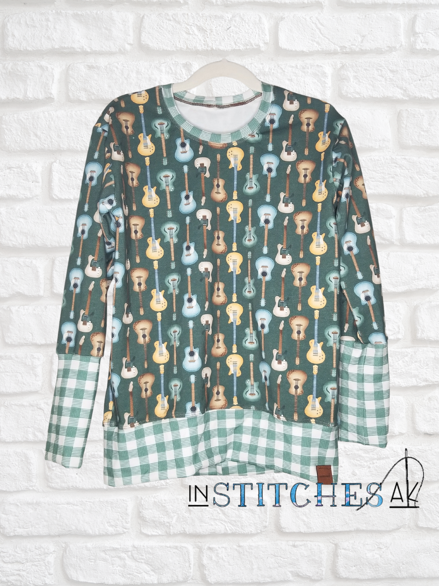 Green Guitar Grow With Me Pullover - Multiple Sizes