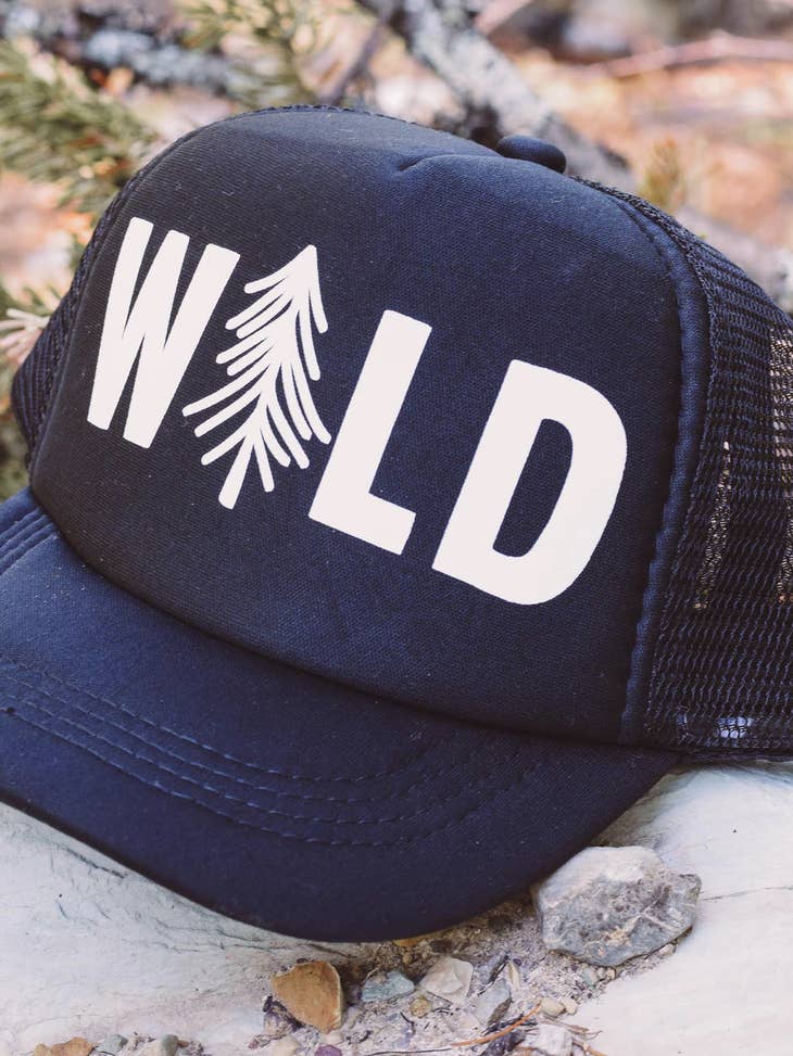 Wild - Black Trucker Hat - Kid Sizing