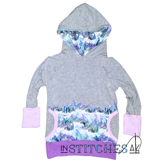Purple Peaks Grow With Me Hoodie - Multiple Sizes
