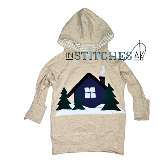 Winter Cabin Grow With Me Hoodie - Multiple Sizes and Designs