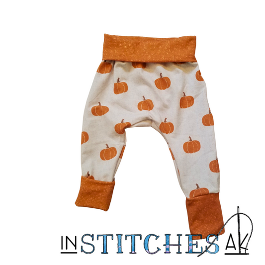 Pumpkin Grow With Me Pants - Multiple Sizes