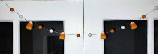 Candy Corn Felted Wool Garland - 3.5 ft