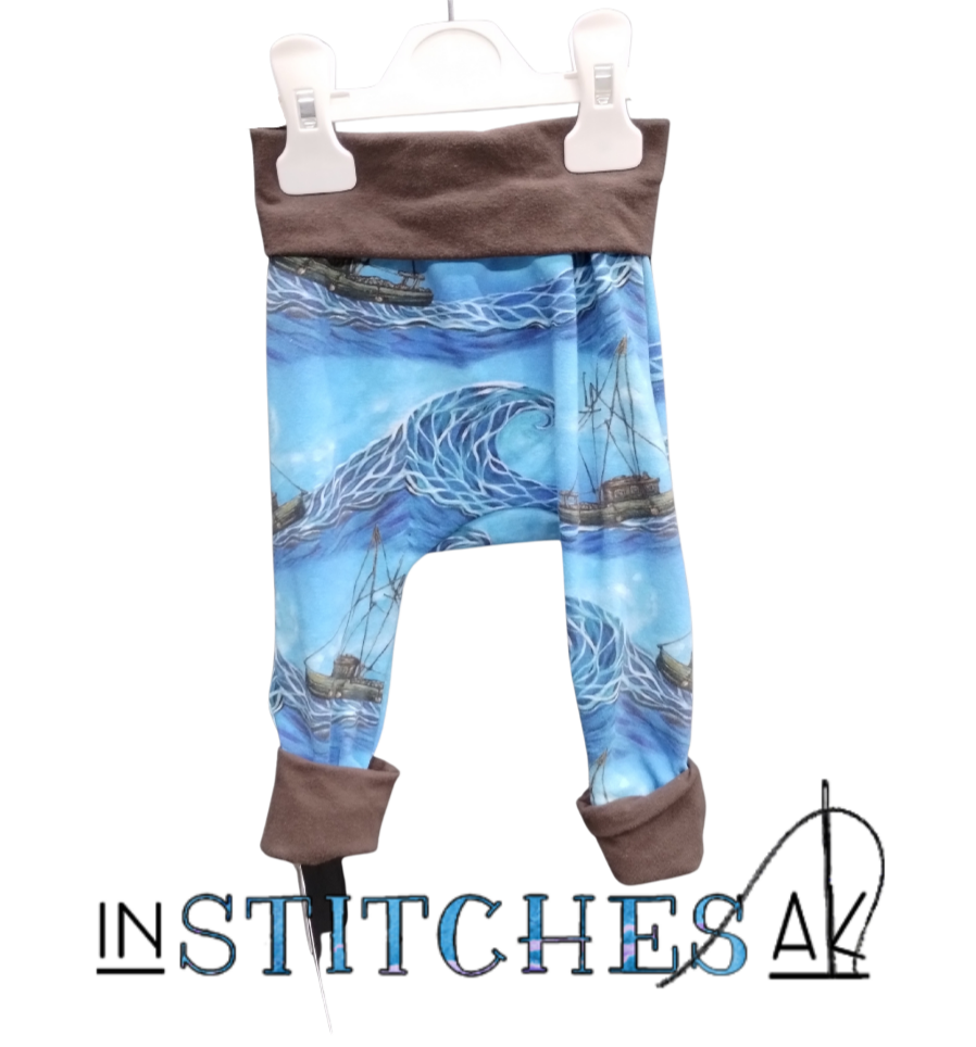 Fishing Boat Grow With Me Pants - Multiple Sizes