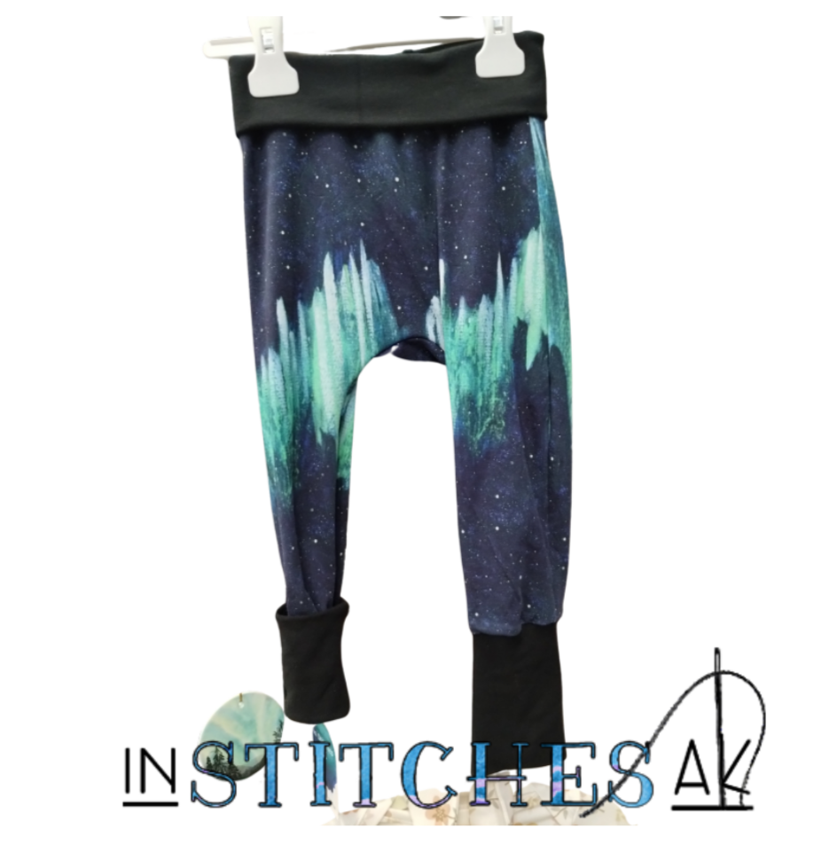 Green Aurora Grow With Me Pants - Multiple Sizes