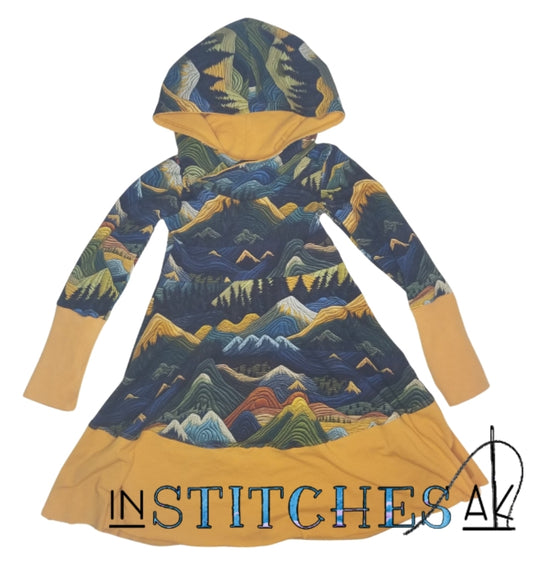 Threaded Mountains Grow With Me Dress - 18m-4Y