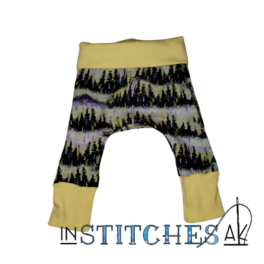 Snowy Forest Grow With Me Pants - Multiple Sizes