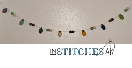 Christmas Felted Wool Garland - 4 ft