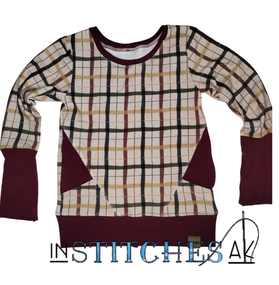 Plaid Grow With Me Pullover - Multiple Sizes