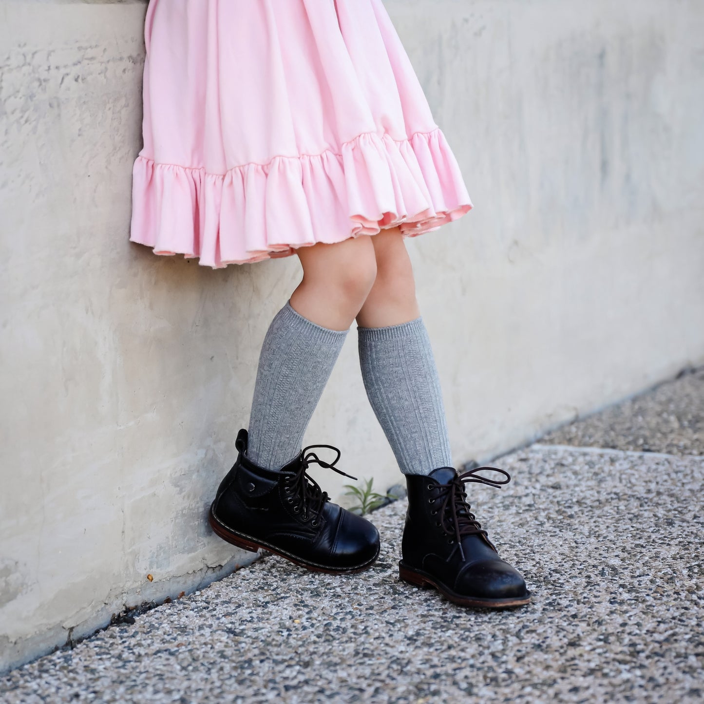 Cable Knit Knee High Socks - Neutrals Collection - Little Stocking Co