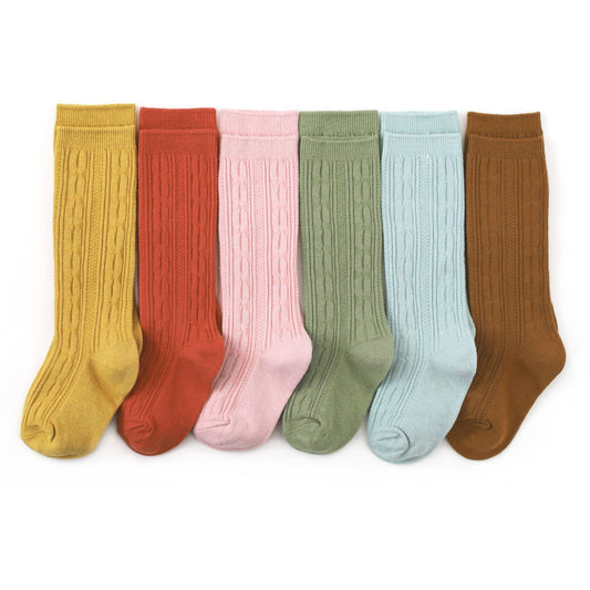 Cable Knit Knee High Socks - Garden Party Collection - Little Stocking Co
