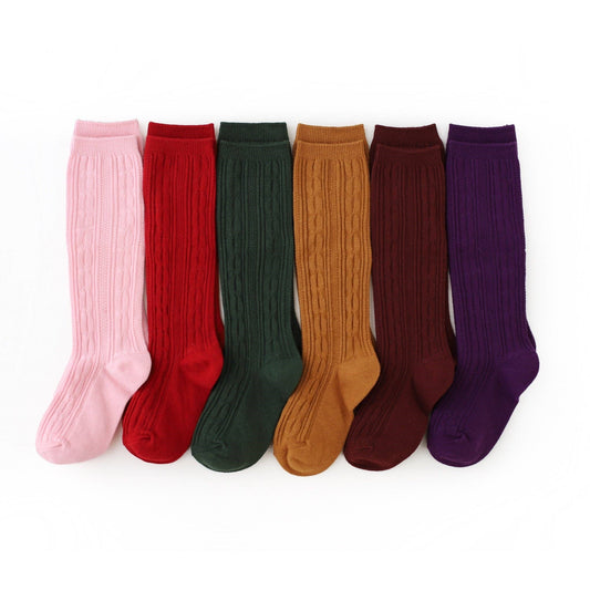 Cable Knit Knee High Socks - Festive Collection - Little Stocking Co